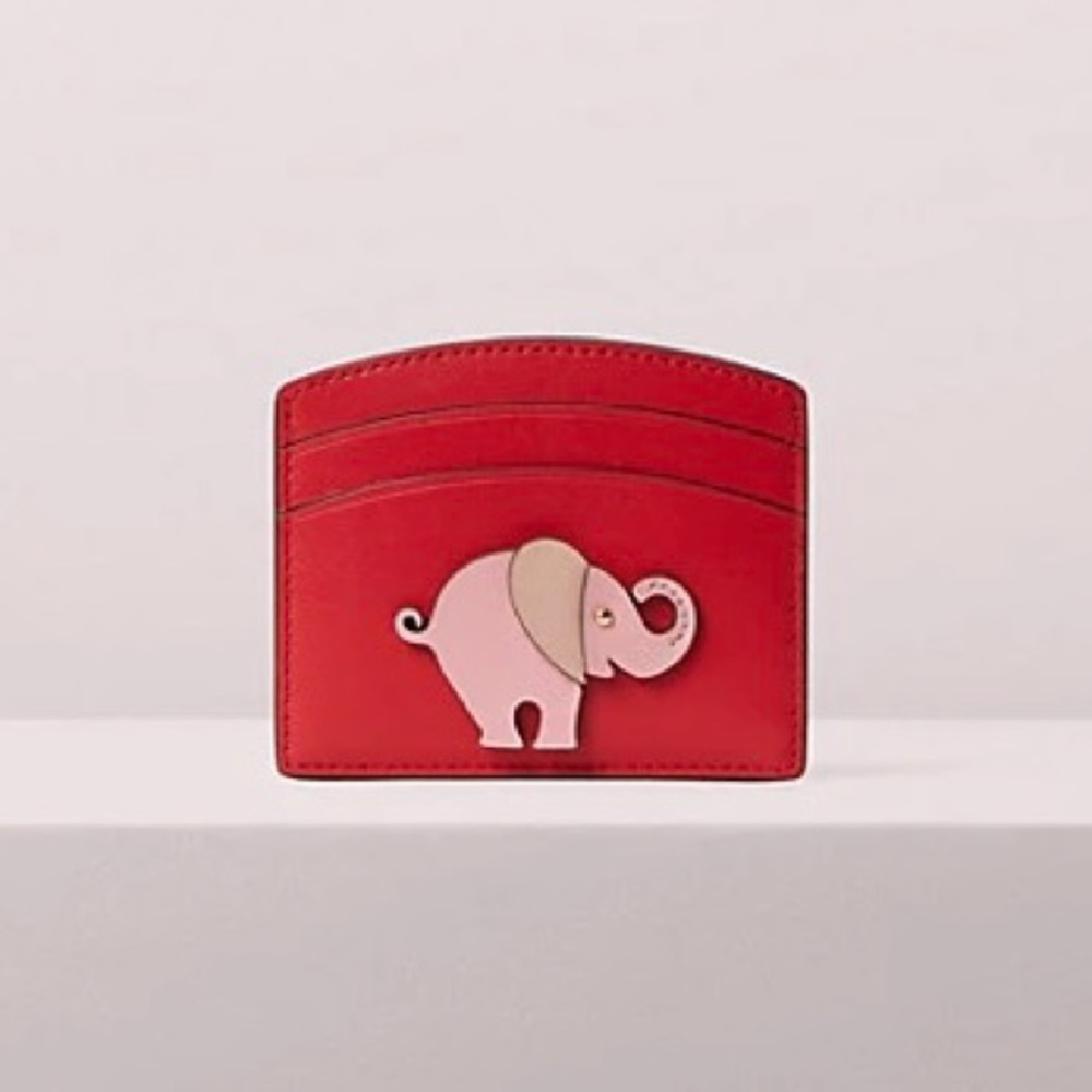 Kate Spade NWT “Tiny Elephant” Red Card Holder - Picture 9 of 11